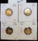 Group of 4 2009-S PROOF Commerative Lincoln Cents, all 4 reverses present, all 4 nicely toned, group