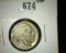 1919-D Buffalo Nickel, G weak date, value $15+