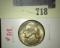 1950-D Jefferson Nickel, BU, key date, MS63 value $16+,  MS65 value $25+