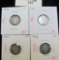 Group of 4 Barber Dimes, 1912, 1913, 1914, 1916, all F, group value $24+