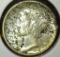 1941 Mercury Dime, BUMS64+ toned, value $18+