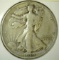 1939-D Walking Liberty Half Dollar, F, value $11+