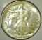 1941 Walking Liberty Half Dollar, AU+, value $22+