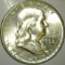 1958-D Franklin Half Dollar, BU, value $18+