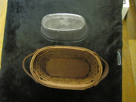 Longaberger 2006 Journal Basket with protector in rich brown, excellent condition, from smoke free h