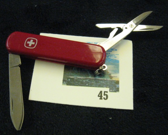 Wenger Swiss Army knife, blade, nail file and scissors, includes toothpick and tweezers