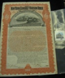 Stock Certificate - The New York Central and Hudson River Railroad Company, $1000, Michigan Central