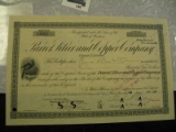 Stock Certificate - Parrot Silver and Copper Company, 1 share/$10, issued 1901, great old mining sto