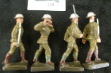 Group of 4 WWI German Lineol Elastolin Toy Soldiers, circa 1920's, includes soldier w/flute