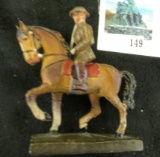 WWI German Lineol Elastolin Toy Soldier on horseback, circa 1920's