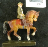 WWI German Lineol Elastolin Toy Soldier on horseback, circa 1920's