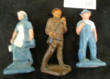 Group of 3 Elastolin/composite figures, circa 1920's, 