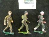 Group of 3 metal toy soldiers from Ireland, all marked EIRE on bottom