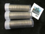 Group of three (3) 40 count Circulated rolls of Jefferson nickels - 1942-D, (2) 1950