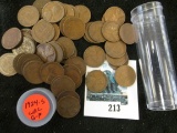 Roll of 50 circulated 1924-S Lincoln Cents, grades range from GOOD to FINE,GOOD to FINE retail value