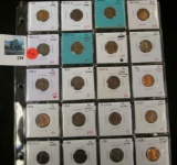 Group of 20 mixed date TONED Lincoln Cents, dates range from 1942 to 1981, includes BU & Proof issue