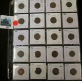 Group of 20 Indian Head Cents, dates from 1879 through 1900, grades from G through F, group value $8