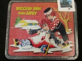 Vintage metal Raggedy Ann and Andy Aladdin lunch box with thermos, © 1973