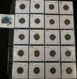 Group of 20 Indian Head Cents, dates from 1879 through 1900, grades from G through F, group value $9