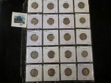 Group of 20 mixed date Buffalo Nickels, dates range from 1916 to 1938D, grades range from G to AU, g