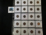 Group of 20 Indian Head Cents, dates from 1900 through 1908, all grade VF, group value $121+