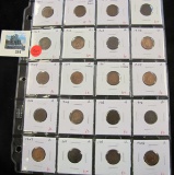 Group of 20 Indian Head Cents, dates from 1901 through 1908, all grade VG, group value $60+