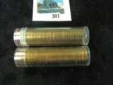 Pair of two (2) 50 count BU wheat cent rolls, 1958-P & 1958-D