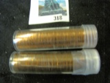 Pair of two (2) 50 count BU wheat cent rolls, 1958-P & 1958-D