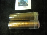 Pair of two (2) 50 count BU wheat cent rolls, 1954-P & 1954-S