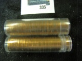 Pair of two (2) 50 count BU wheat cent rolls, 1957-D & 1958-P