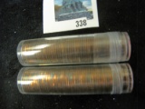 Pair of two (2) 50 count BU wheat cent rolls, 1955-P & 1955-D
