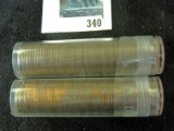 Pair of two (2) 50 count BU wheat cent rolls, 1955-P & 1955-D