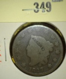 1827 Liberty Head Large Cent, G, value $20+