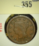 1847 Liberty Head Large Cent, G, value $20+