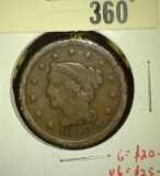 1848 Liberty Head Large Cent, G/VG, value $20-$25+