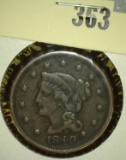 1849 Liberty Head Large Cent, VF, value $40+