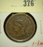 1852 Liberty Head Large Cent, F/VF, value $30-$40+