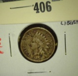 1859 Indian Head Cent, F details, dark, full LIBERTY, value $15+