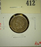 1860 Indian Head Cent, round bust, G+, value $10+