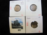 Group of 3 Indian Head Cents - 1890, 1899 & 1900, all grade VF, group value $19+