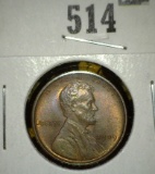 1909 VDB Lincoln Cent, BU MS63+ toned, value $30+