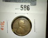 1926-S Lincoln Wheat Cent Semi-Key Date, F+ cleaned, value $13+