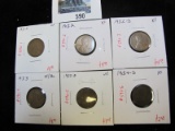 Group of 6 Lincoln Wheat Cents - 1931-D, VF; 1932, XF; 1932-D, XF; 1933, XF/AU; 1933-D, VF & 1934-D,
