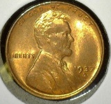 1937-D Lincoln Wheat Cent, BU RED, value $10+