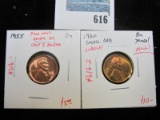 Pair of 2 Lincoln Cent Varieties - 1955 