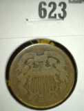 1864 2 Cent Piece, G, value $15+