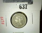 1865 3 Cent Nickel, VG, value $20+