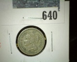 1865 3 Cent Nickel, F, value $25+