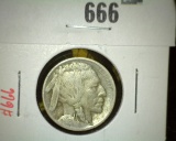 1913 Type 2 LINE Buffalo Nickel, F, value $15+