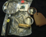 Collector supplies! Group of 3 magnifying glasses, includes large fixed handle with hi-magnification